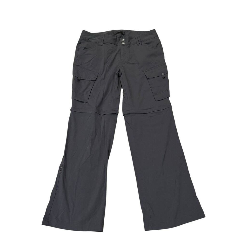 Prana Womens Convertible Cargo Straight-Leg Pants in Charcoal